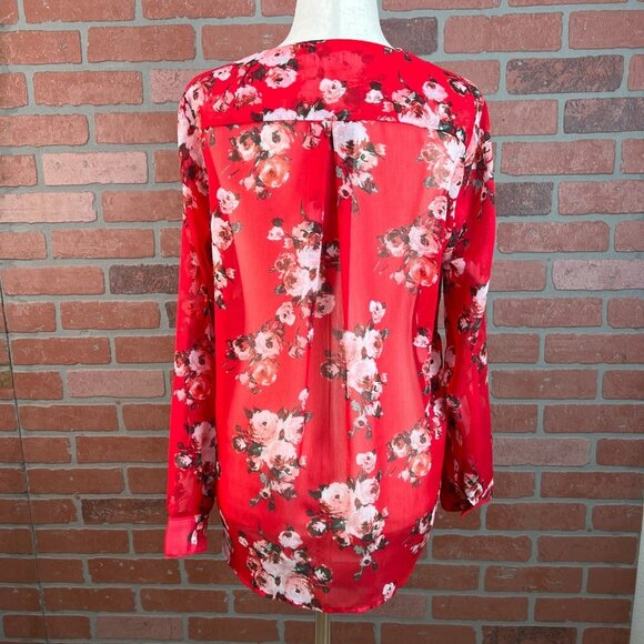 Red Floral Blouse | Kut From The Cloth | Small Petite - Picture 14 of 16